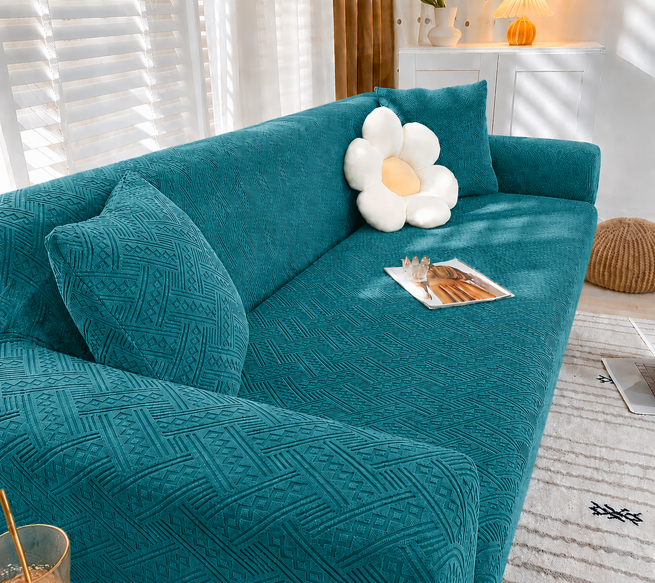 NEW ROYAL WAVE SOFA COVERS- ZINK