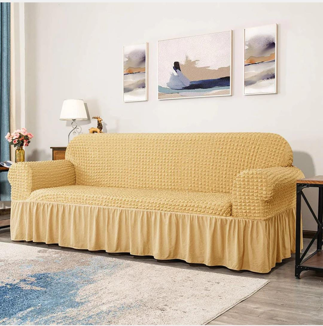 Persian Sofa Covers- Lycra Bubble - Cream