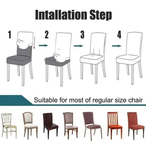 Fitted Style Cotton Jersey Chair Cover -  Green