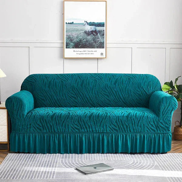 Zebra Velvet Sofa Cover Zinc