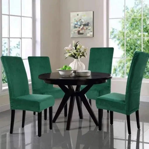 Fitted Style Cotton Jersey Chair Cover -  Green
